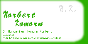 norbert komorn business card